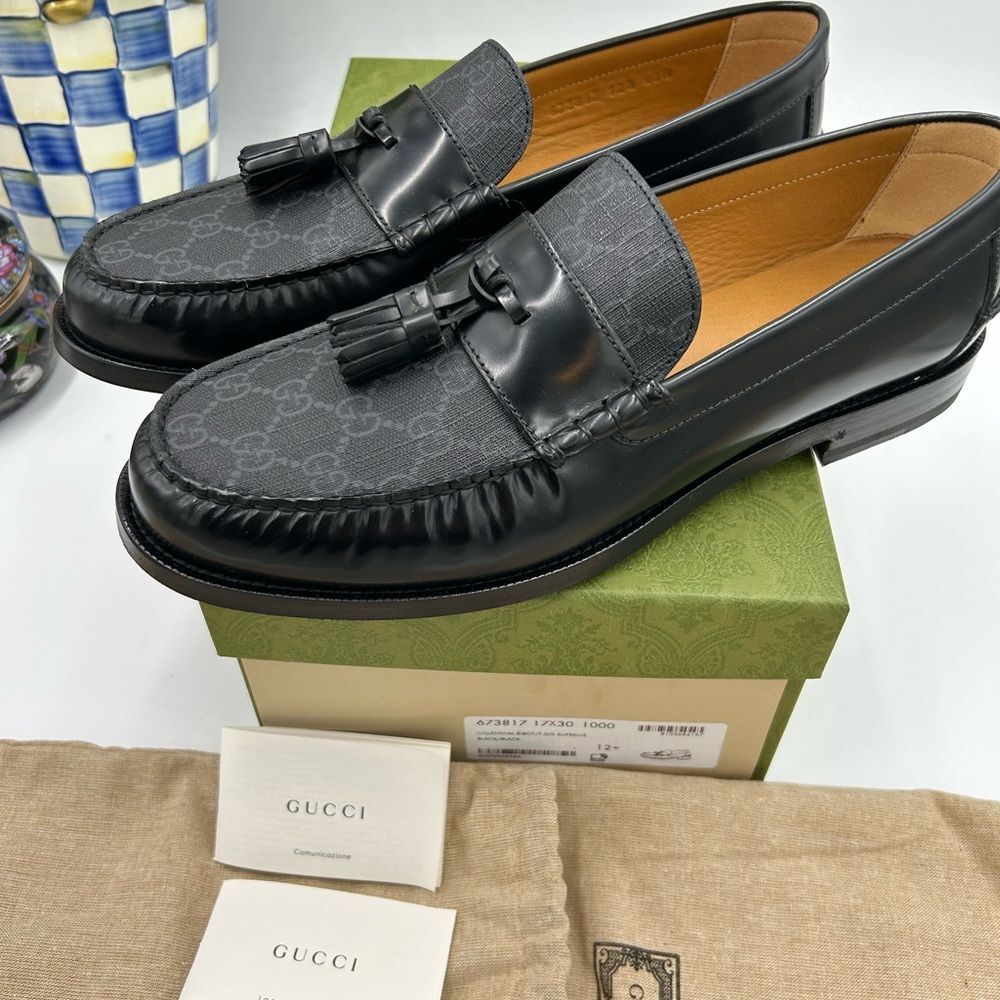 Men's Gucci millennial Supreme loafers size 12.5 made in Italy - Picture 3 of 12